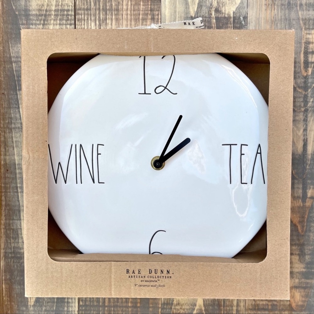 Rae Dunn Wine Tea Wall Clock